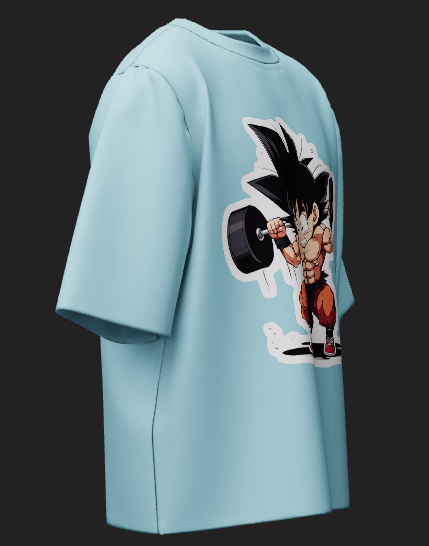 GOATZILLA Saiyan Power Lift Oversized T-Shirt – Blue