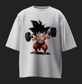 GOATZILLA Saiyan Power Lift Oversized T-Shirt – White
