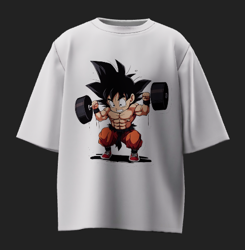 GOATZILLA Saiyan Power Lift Oversized T-Shirt – White