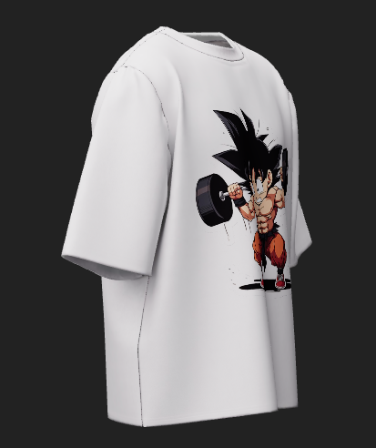 GOATZILLA Saiyan Power Lift Oversized T-Shirt – White