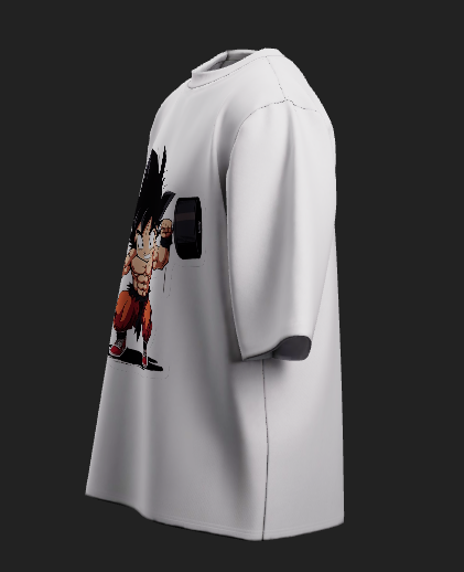 GOATZILLA Saiyan Power Lift Oversized T-Shirt – White