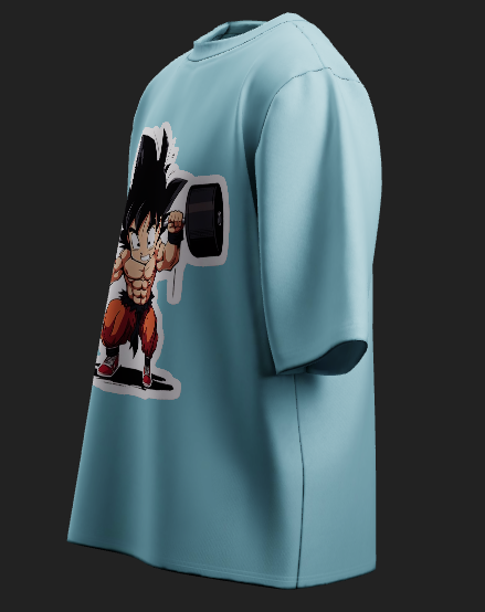 GOATZILLA Saiyan Power Lift Oversized T-Shirt – Blue